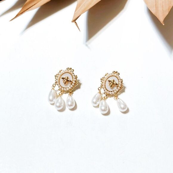 Pearl drop earrings N378 - Picture 2 of 5